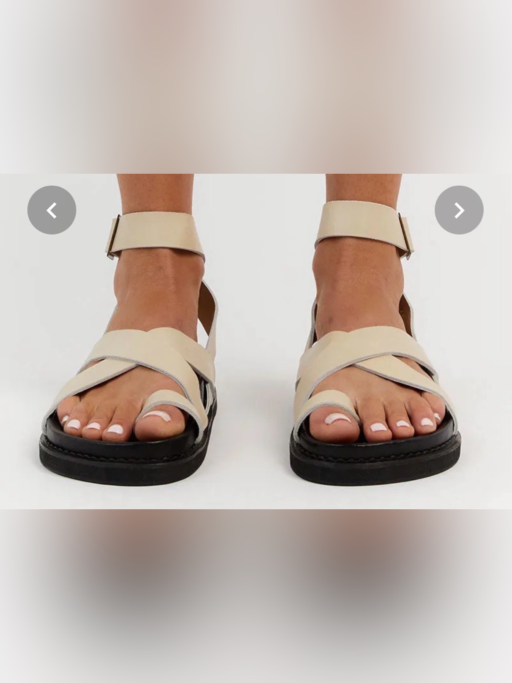 The Bali Tailor Leni Leather Gladiator Sandals Bone Black Size 37 — image 3 of 8